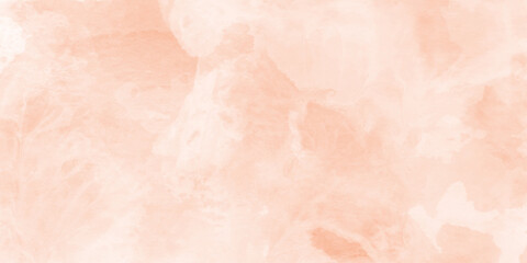 Fototapeta premium Abstract bright orange watercolor splash with soft edges blending into white background, abstract uniform filled color universal simple background, soft textured on wet white paper orange watercolor 