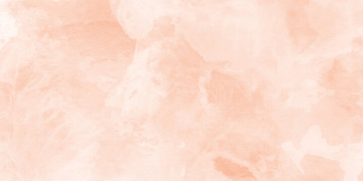 Abstract bright orange watercolor splash with soft edges blending into white background, abstract uniform filled color universal simple background, soft textured on wet white paper orange watercolor 