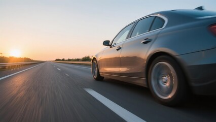 Driving Towards Success: Business Travel and Freedom on Open Road at Sunset, Inspiring Journey and Growth