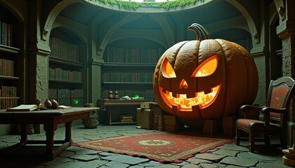 halloween pumpkin on a wooden table