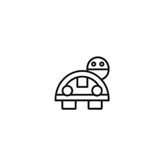 Minimalist Turtle Icon Isolated on White Background Line Art
