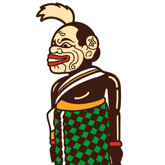 Cartoon Illustration of Semar Traditional Javanese Character Wayang Puppet Icon