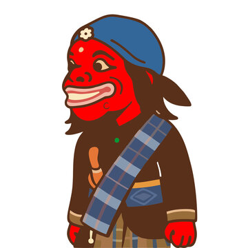 Cartoon Flat Illustration Cepot Character from West Java Indonesian Culture