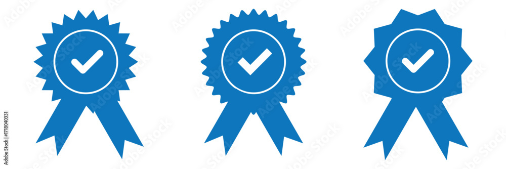 Canvas Prints verified badge icon tick symbol vector approved check mark icon. blue checkmark icons - certificate 