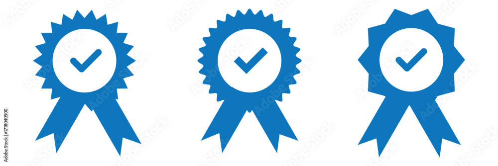 Canvas Prints verified badge icon tick symbol vector approved check mark icon. blue checkmark icons - certificate 