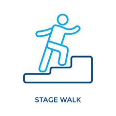 Stage Walk Icon Outline Color Style. Vector Illustration For Graphic Design