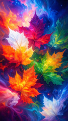 abstract colourful autumn leaves background