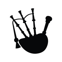 Silhouette of bagpipes showcasing its iconic wind instrument musicality and cultural heritage