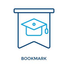 Bookmark Icon Outline Color Style. Vector Illustration For Graphic Design