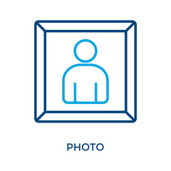 Photo Icon Outline Color Style. Vector Illustration For Graphic Design