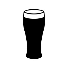 Stylized Pint Glass Silhouette with Dark Stout or Porter Beer Inside