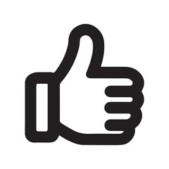 Obraz premium Thumbs Up Black Icon on White Background