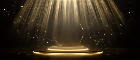Glamorous podium backdrop with glitter effects, perfect for red carpet events, corporate awards, and elegant designs