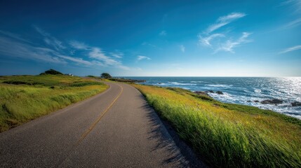 Fototapeta premium Coastal road winding path