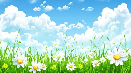 Springtime meadow landscape