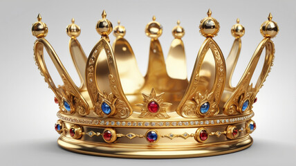 A 3D royal crown, symbolizing power and sovereignty in an elegant, high-quality, and realistic design.