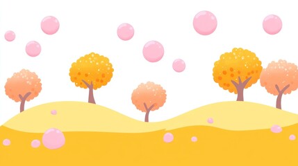 Autumnal landscape illustration