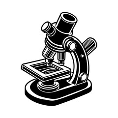 Microscope isolated on white background scientific laboratory tool for research and biology