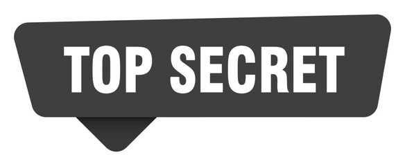 top secret black sign isolated on transpatent background. top secret sticker