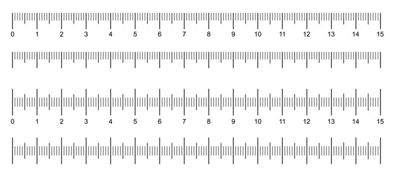 Ruler scale with markings and numbers in centimeters and millimeters units, measuring metric scale
