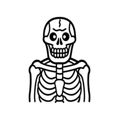 Skeleton skull danger icon Halloween spooky symbol vector illustration