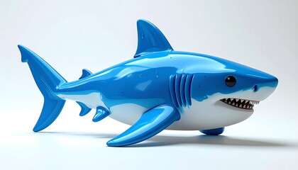Naklejka premium 3D cartoon shark, vibrant blue