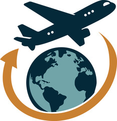 Logo, illustration, icon or tattoo for a travel company.