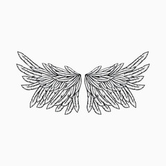 Obraz premium Angelic Wings: A Hand-Drawn Sketch