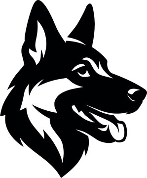 German Shepherd head vector illustration