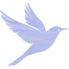 Illustration featuring a beautiful watercolor-patterned bird icon image
