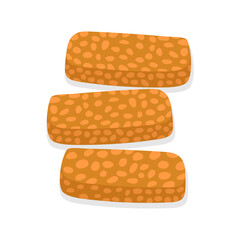 Vector illustration of Indonesian Food Fried Tempeh