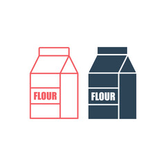 Flour pack vector illustration icons set