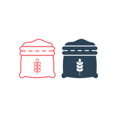 Flour sack vector illustration icons set