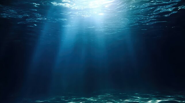 Blue sea scene with light effects for natural themes, suitable for branding, events, and calming compositions