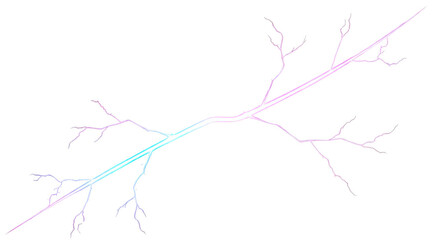 Abstract light blue and purple tree isolated on transparent background