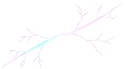 Abstract light blue and purple tree isolated on transparent background