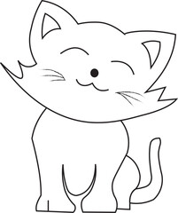 a cute white cat vector