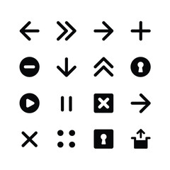 Black and white icon set design elements