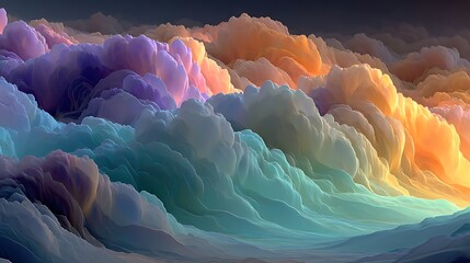 Abstract fluffy clouds soft pastel hues high resolution photo