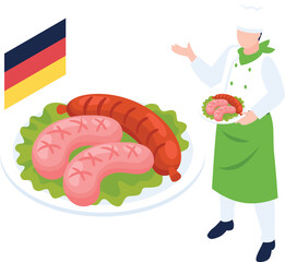 vector illustration of german food