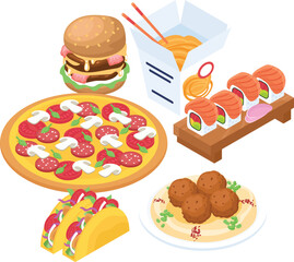 vector illustration of traditional country foods