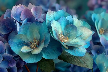 Beautiful blue flower petals artwork high resolution photo