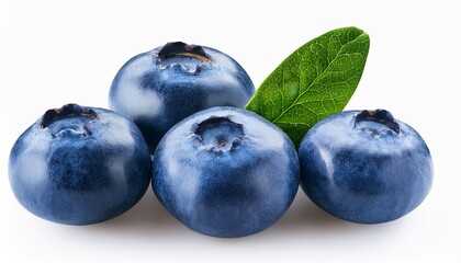 Blueberries With Leaves Fresh Berries Isolated On Transparent Background Appetizing Delicious Dessert Benefits And Vitamins Color Photo