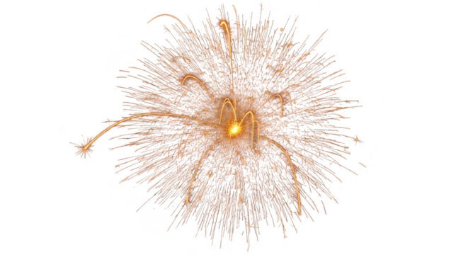 Golden explosion isolated on transparent background design - Powered by Adobe