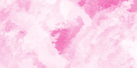 Soft smeared aquarelle painted magenta watercolor canvas for splash design,  abstract pink backdrop with smooth pastel watercolor wet texture for design, modern aquarelle painted pink watercolor.