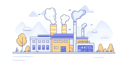 Factory landscape illustration
