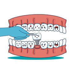 Funny Cartoon Teeth Character...