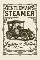 Gentleman&rsquo;s Steamer vintage car poster