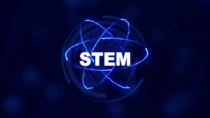 Futuristic Stem concept. Glowing holographic planet earth digital network with collaboration, innovation and corporate leadership. Business, technology and global connection background. - Powered by Adobe