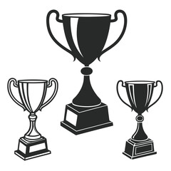 Award & Trophy cup icon. Winning icons collection. Award symbols collection silhouettes on a white background.